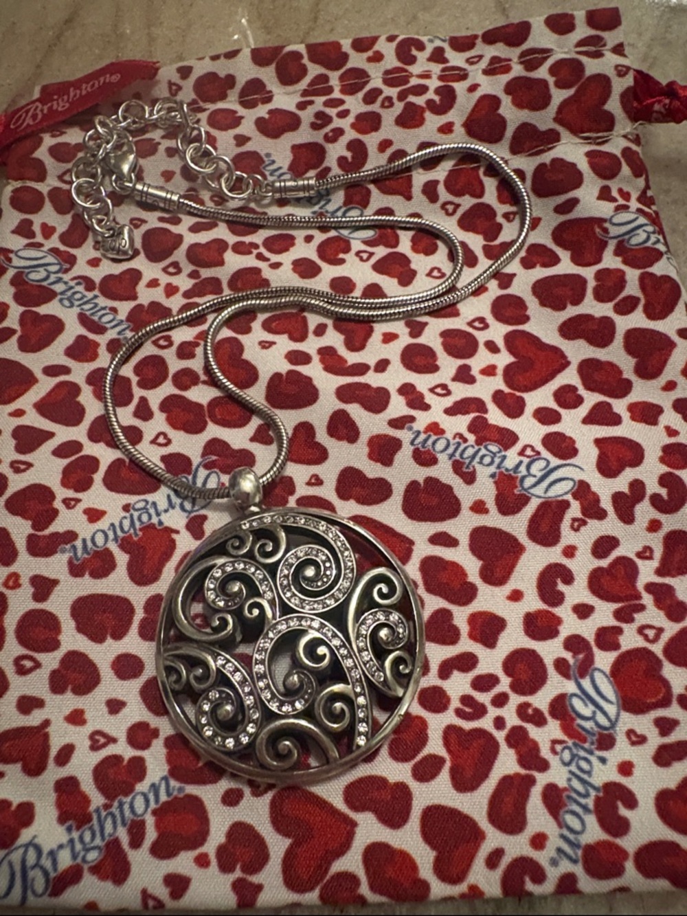 Brighton Silver Filigree Scroll Pendant Necklace
